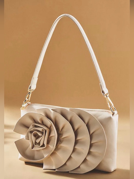 Melie Bianco Handbags - NWT - Melie Bianco Cream Floral Applique Shoulder Bag